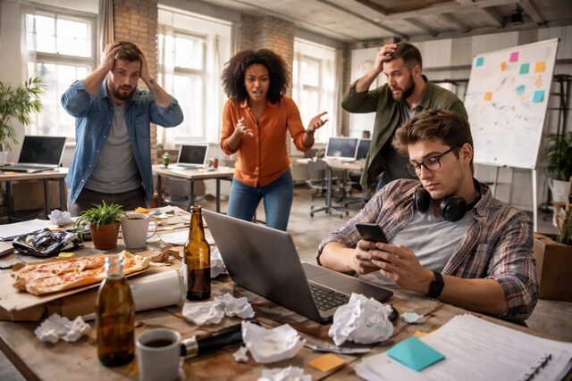 Startup founders stressed due to disengaged first hire.