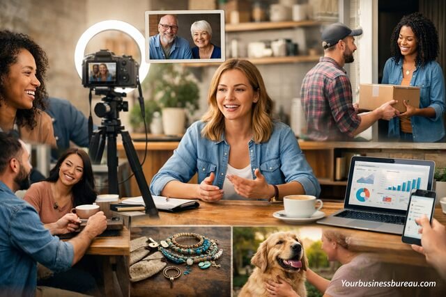 People-centered marketing scenes showing authentic brand interactions and engagement.