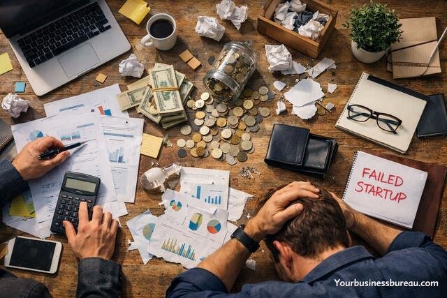 Startup founder stressed over financial misallocation and poor resource management.