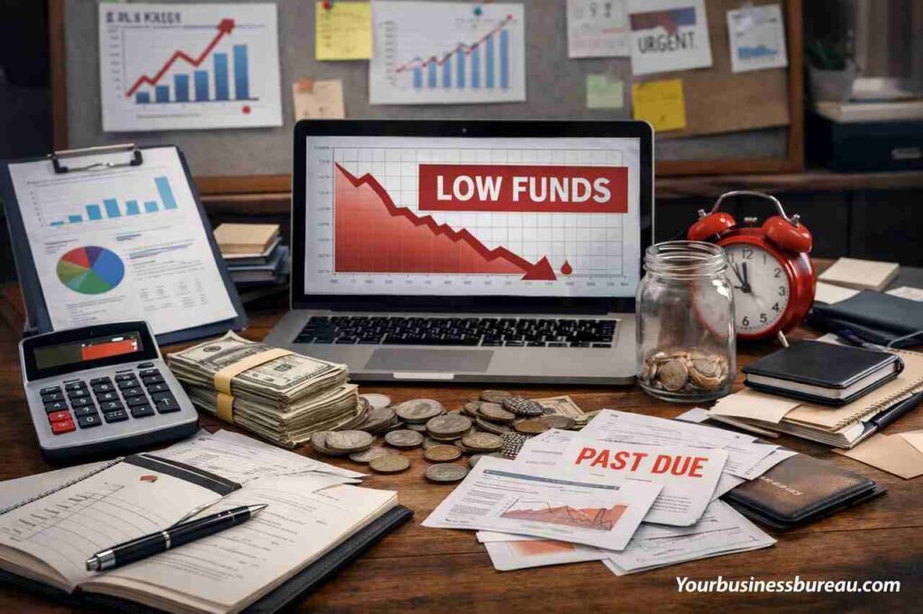 Poor Financial Tracking Issues in US Startups: Financial Mismanagement, and Cash Flow Gaps Startup financial mismanagement with declining cash flow chart
