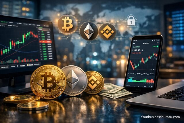 Centralized crypto exchange trading dashboard with Bitcoin and Ethereum