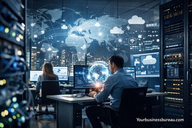 Digital infrastructure supporting business growth and global connectivity