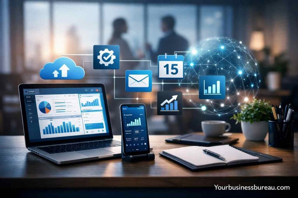 Business software dashboard for modern digital business management