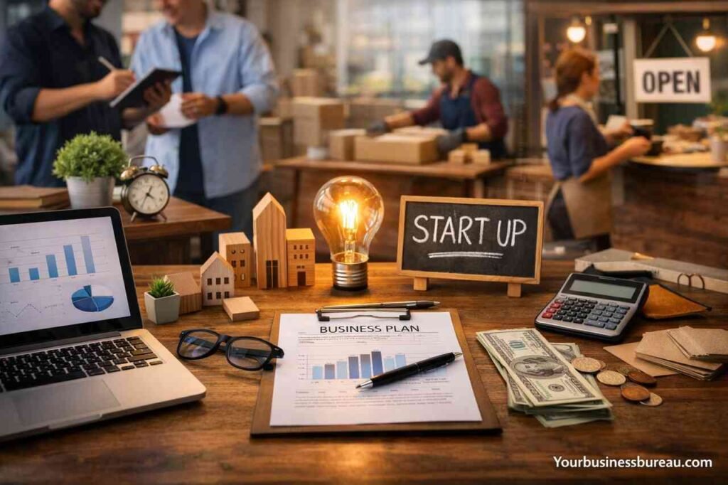 What Must an Entrepreneur Assume When Starting a Business? A Complete Guide for Real-World Success Entrepreneur planning business strategy with laptop and financial charts