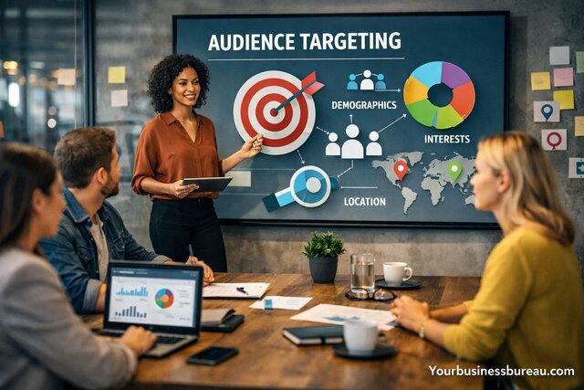 Audience targeting strategy meeting for business promotion