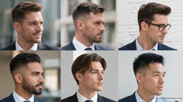 Popular business haircut styles for men in suits