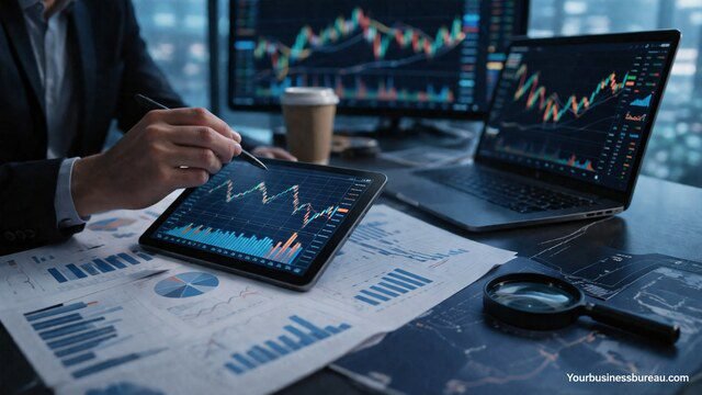 financial market trends analysis dashboard with stock charts