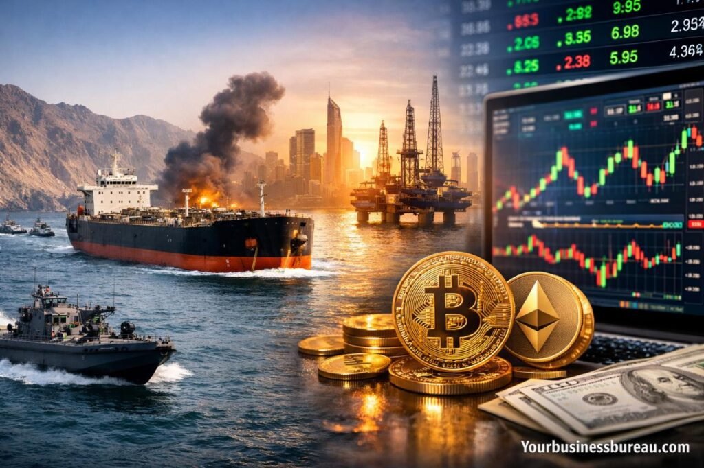 Hormuz oil tanker crisis with markets and crypto impact