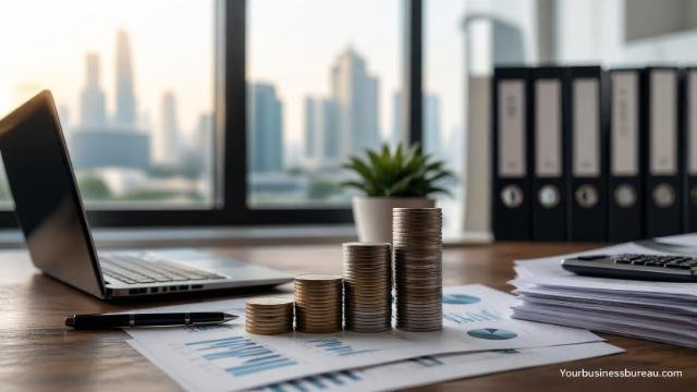 Centralized cash flow management with financial charts and coins