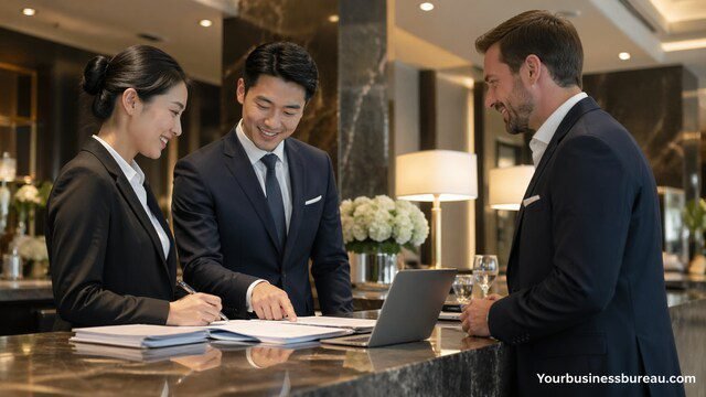 hospitality procurement team meeting in hotel