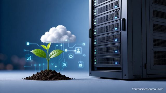 Hosting infrastructure driving digital growth concept