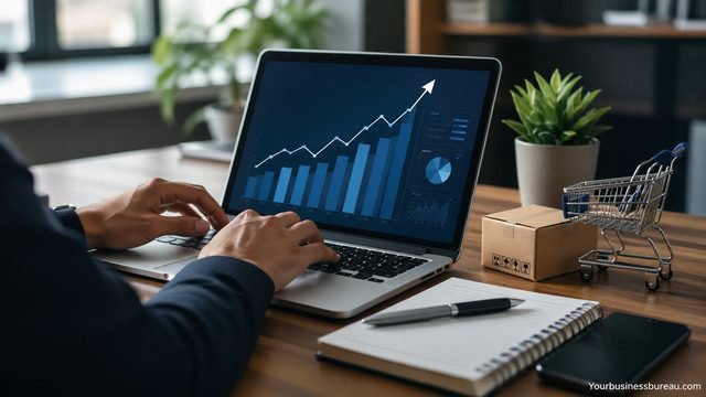 B2B marketplace ranking growth strategy on laptop screen