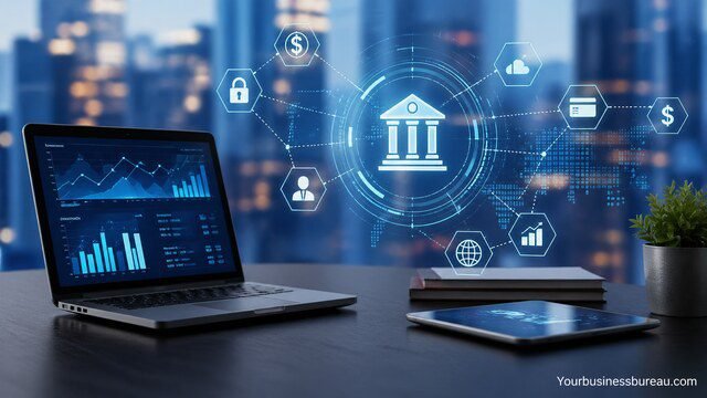 Technological advancements in finance with digital banking and data analytics