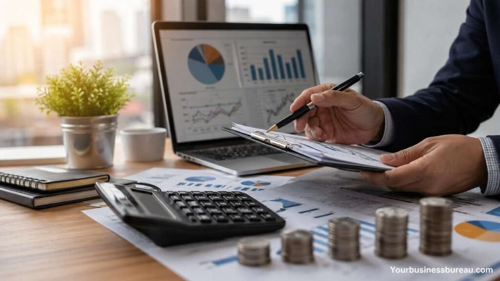 Finance jobs salary analysis workspace with charts and calculator