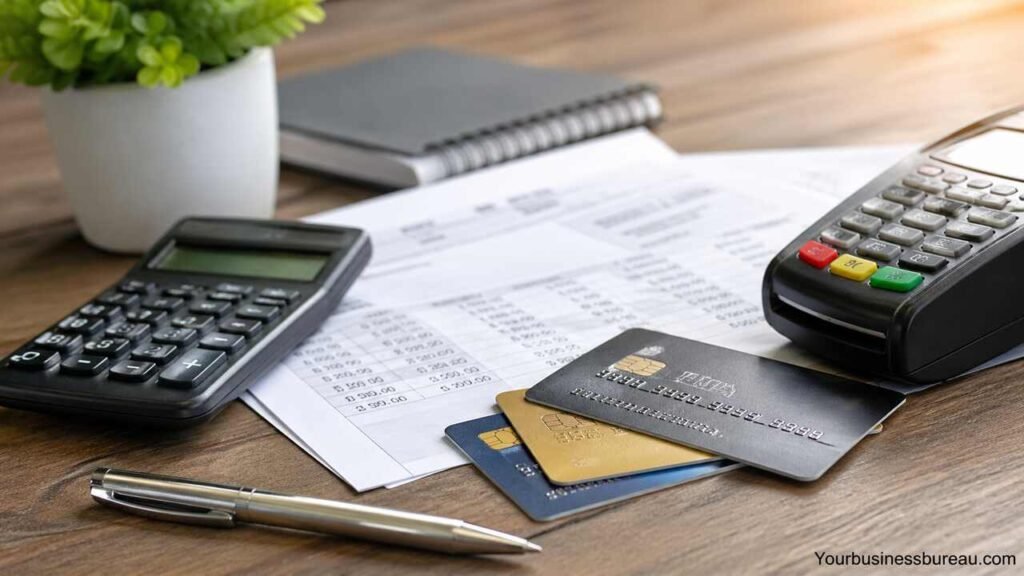 Finance Charge Explained: Meaning, Calculation Methods, and Credit Card Fees Credit cards and calculator showing finance charge concept