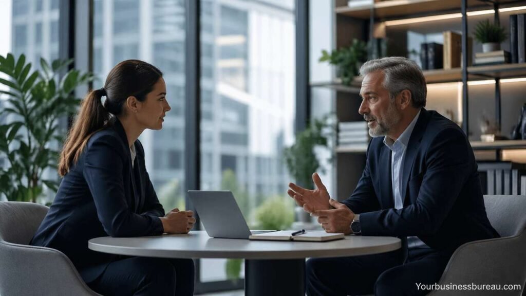 Executive coaching session for leadership development