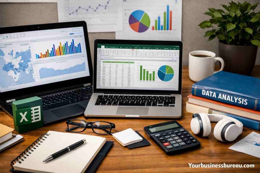 7 Best Excel and Tableau Courses to Master Data Analysis Skills in 2026 Excel and Tableau data analysis workspace setup
