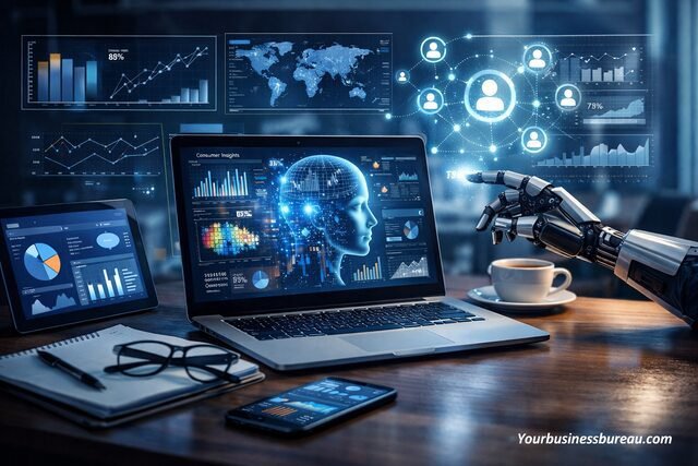 Intelligent software analyzing consumer data with AI dashboards