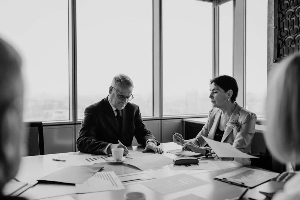 Business development consulting meeting for B2B partnerships and outreach