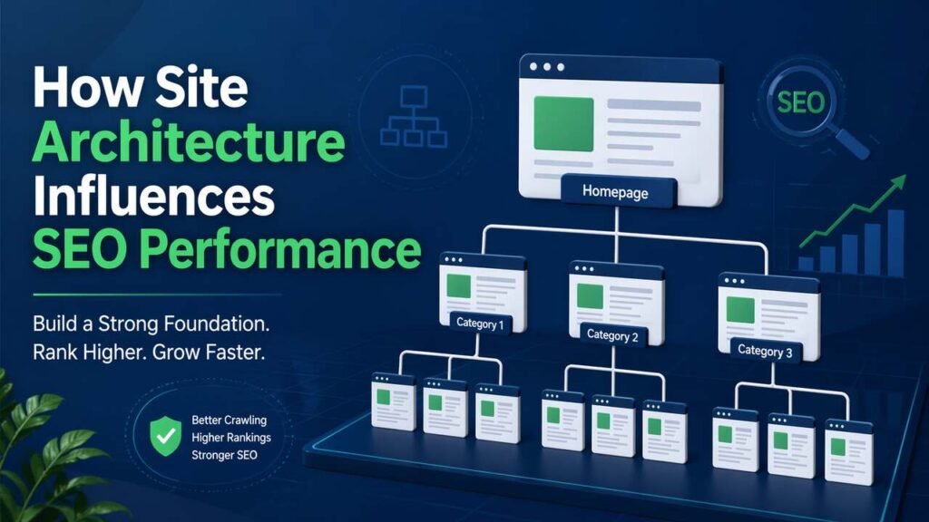 Site architecture diagram showing SEO performance improvement