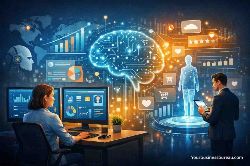 How Intelligent Software Is Transforming the Way Businesses Understand Consumer Behavior Intelligent software analyzing consumer behavior with AI data visuals