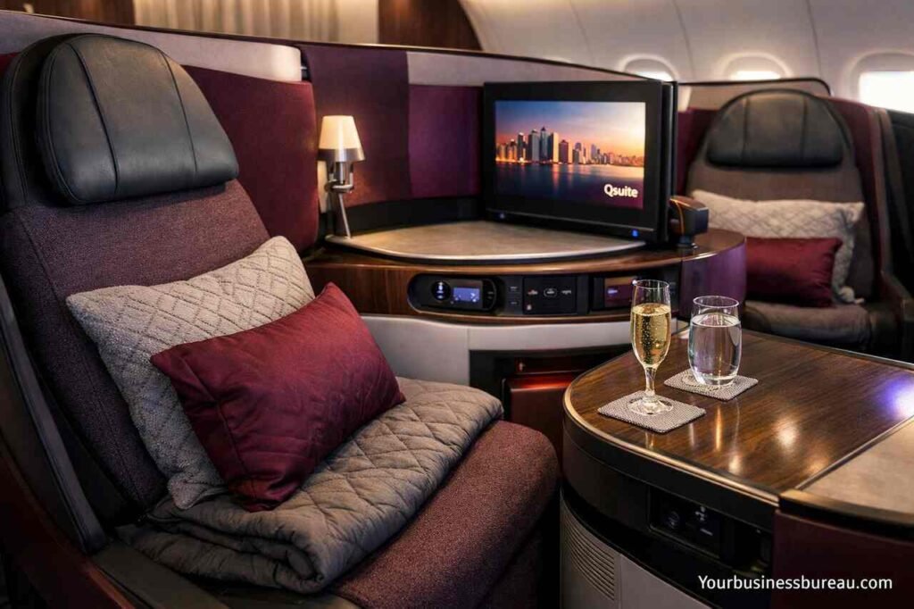 Qatar Airways Business Class luxury seat cabin interior