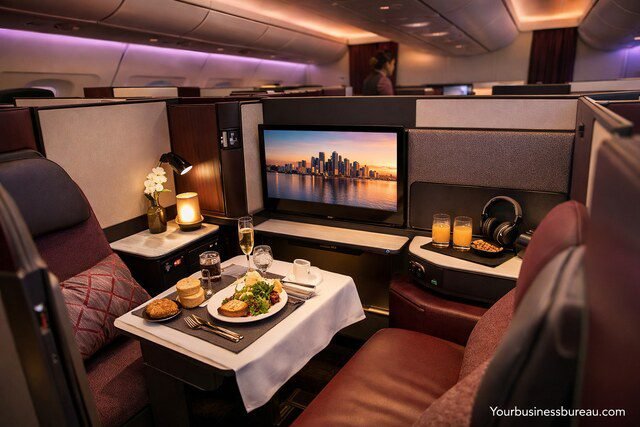 Qsuite business class private luxury cabin interior