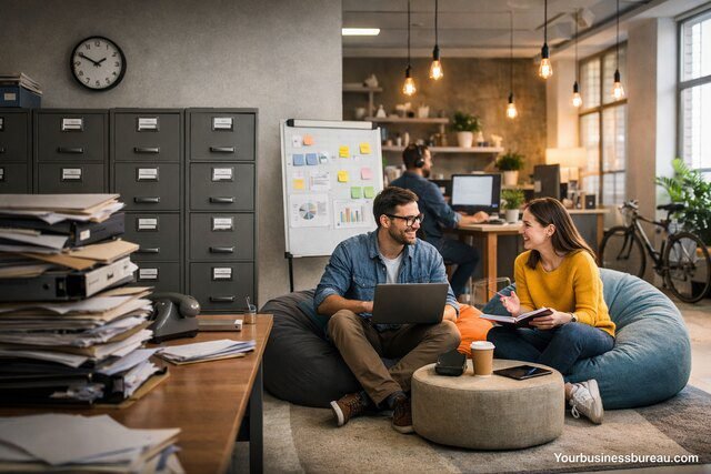 Flexible modern office replacing rigid systems