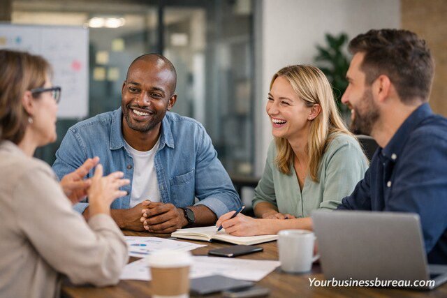 Team discussion showing psychological safety in workplace