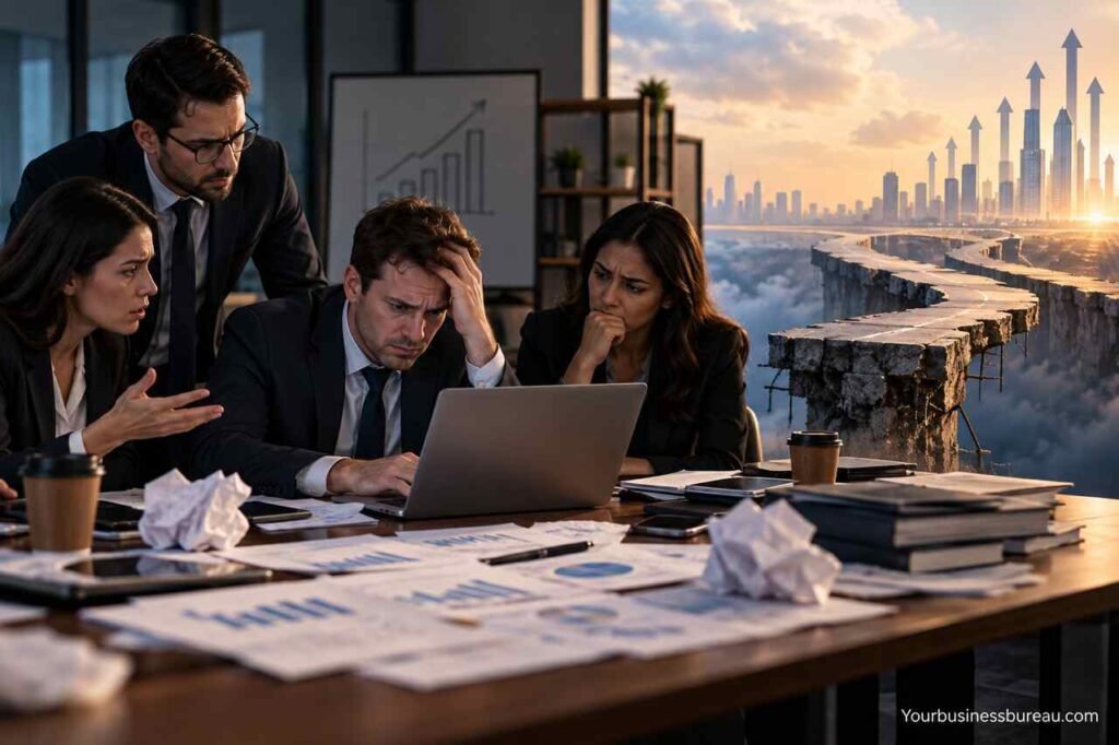 Planning Without Scalability Considerations in US Businesses: Challenges, Realities, and Future Risks US business leaders facing growth challenges and future risks due to planning without scalability.