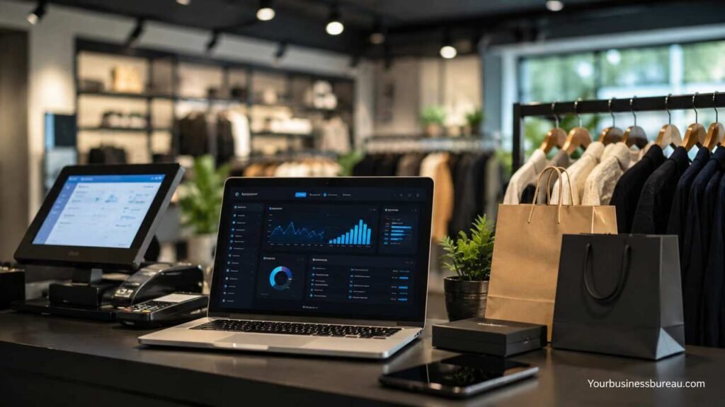 Custom Retail Software Development: Build Scalable Retail Technology Modern retail store using custom retail software technology and analytics dashboard