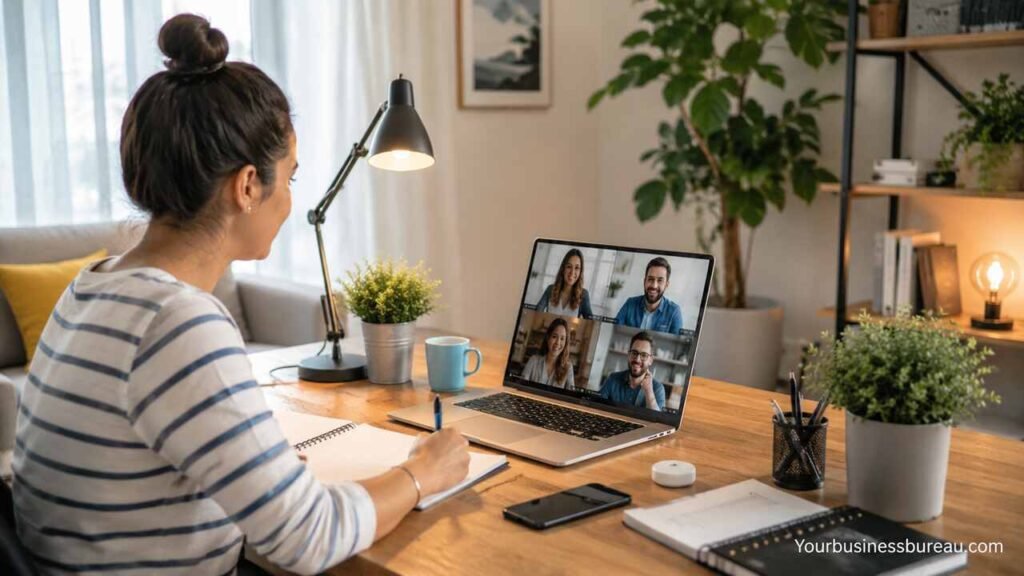 Remote team sharing files while working from home