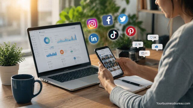 Social media management workspace for small businesses