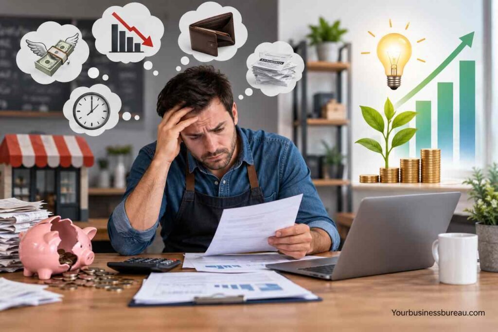 Cash Flow Misunderstanding Problems in US Small Businesses: Common Pitfalls, and Long-Term Solutions Small business owner dealing with cash flow misunderstanding problems