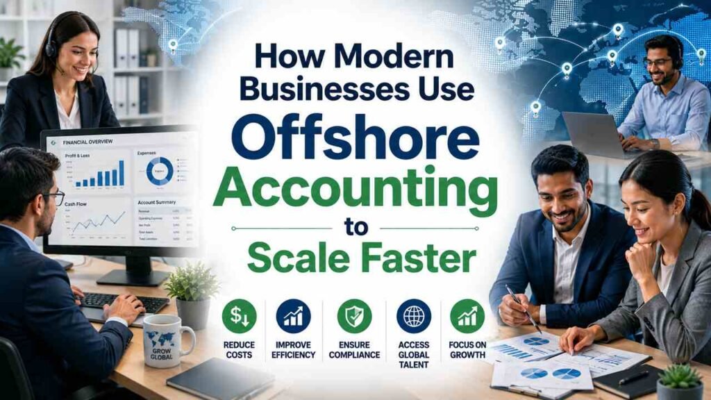 How Modern Businesses Use Offshore Accounting to Scale Faster Business team using offshore accounting services for growth