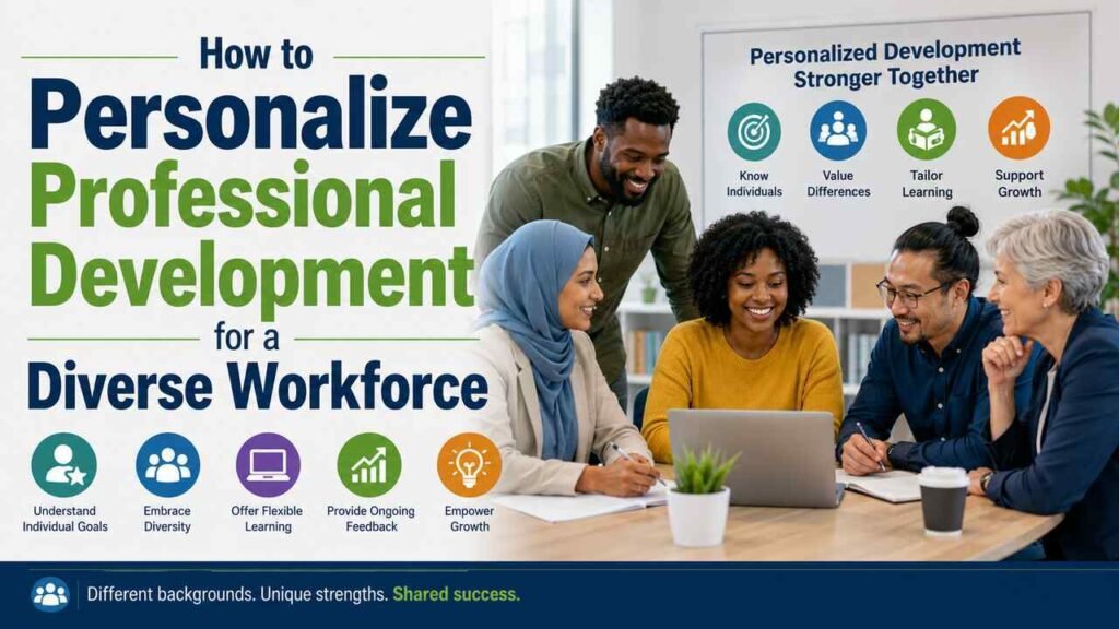 How to Personalize Professional Development for a Diverse Workforce Diverse employees participating in personalized professional development training.