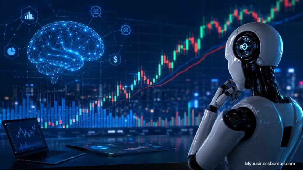 AI Reshapes Stock Market Intelligence AI analyzing stock market data and financial trends