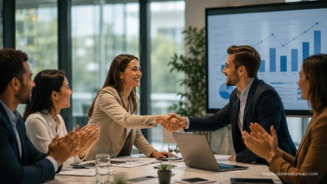 Customer success and market validation in a business meeting