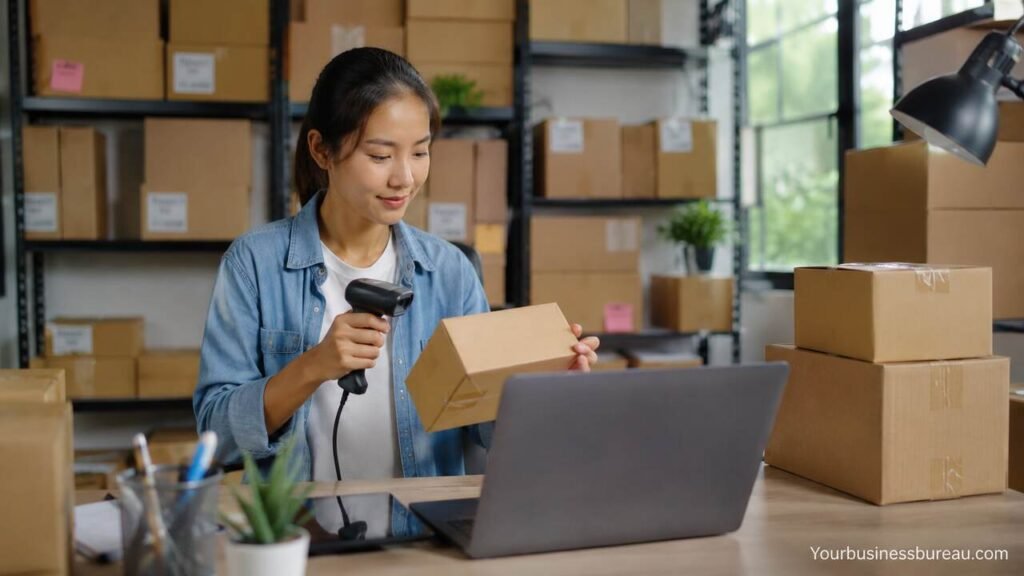 Small Business Inventory Management: Build Accurate Stock Control, and Improve Cash Flow Small business owner managing inventory and stock levels in a warehouse