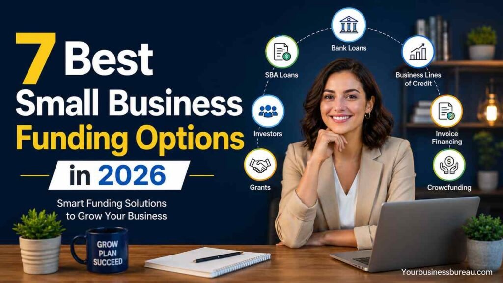 7 Best Small Business Funding Options in 2026 Small business funding options in 2026 infographic