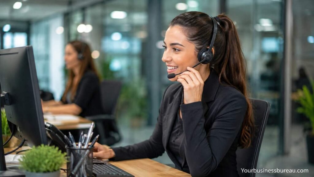 7 Best On Hold Marketing Services for Business in 2026 Professional customer service agent using on hold marketing solutions