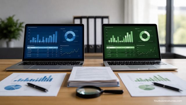 Compare competing businesses through public records analysis