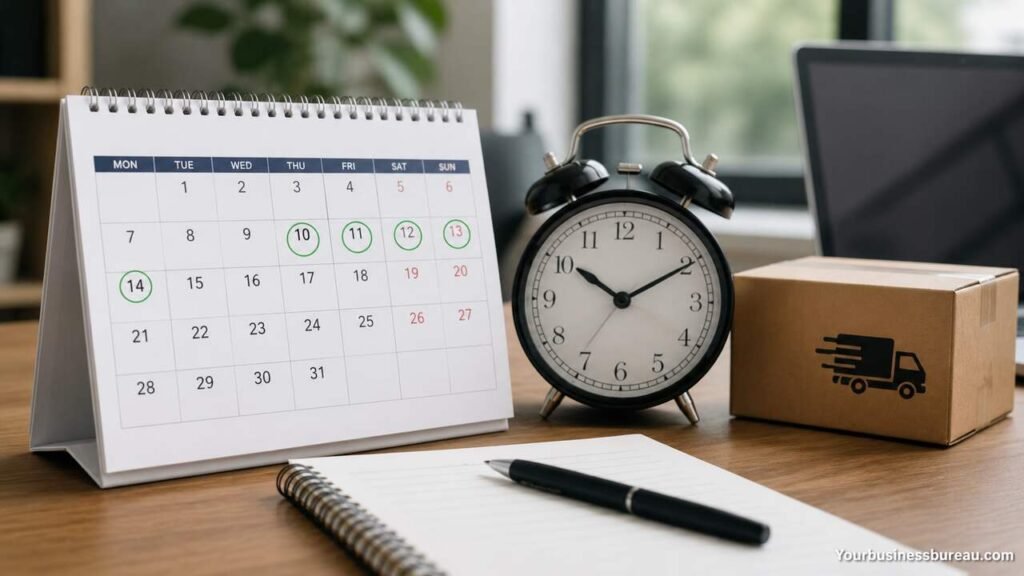 How Long Is 5 Business Days? Calculate Deadlines, Shipping Times, and Payment Schedules Accurately 5 business days calendar and shipping deadline calculation