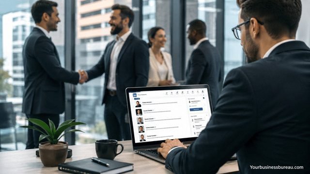 Professionals networking and generating leads through LinkedIn