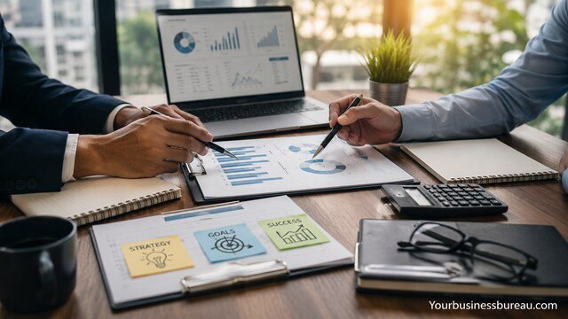 Team defining SEO goals before hiring an SEO service provider