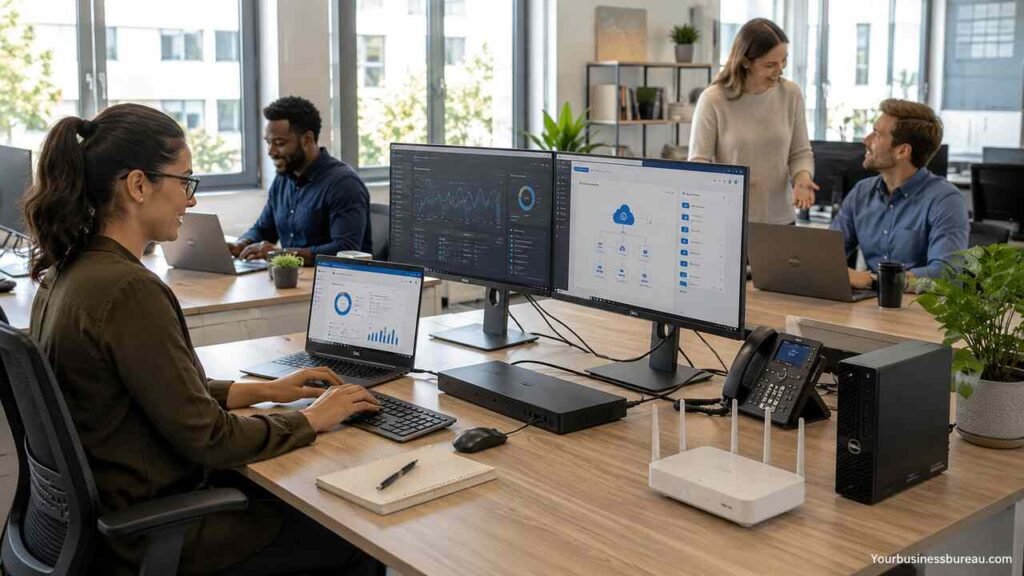 Dell Small Business technology setup in a modern office