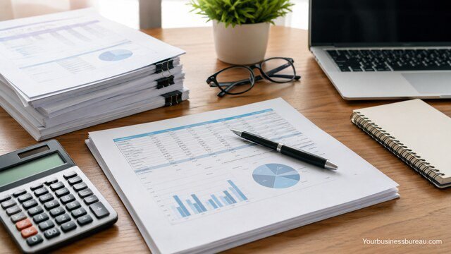 Financial documents prepared for business review