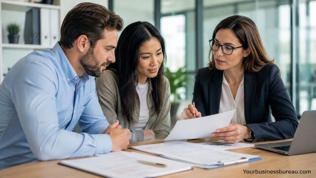 Group life insurance compliance meeting with insurance advisor and employees