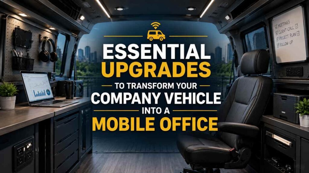 Essential Upgrades to Transform Your Company Vehicle Into a Mobile Office Company vehicle transformed into a mobile office workspace