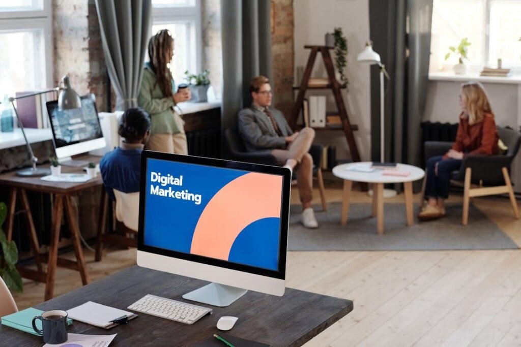 Digital marketing agency team collaborating to build audience trust